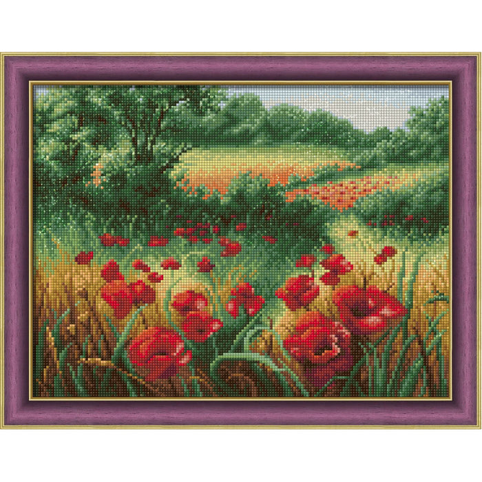 Diamond Painting Kit - "POPPIES IN THE FIELD" 40X30 CM AM1682