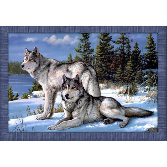 Diamond Painting Kit - "TWO WOLVES" 60*40 CM AM4016
