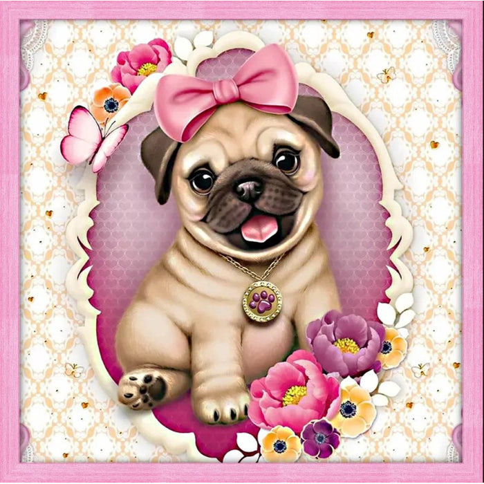 Diamond Painting Kit - "BABY PUG" 40*40 CM AM4038