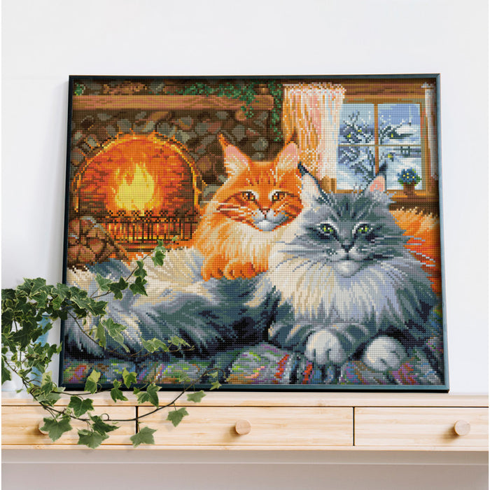Diamond Painting Kit - 2 CATS 40_50 CM AZ-1649