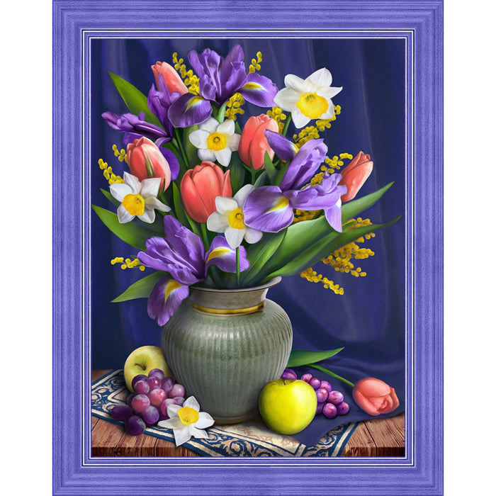 Diamond Painting Kit - DAFFODILS AND IRISES 30X40 CM AZ-1693