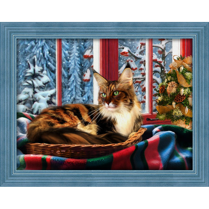 Diamond Painting Kit - MAINE COON AT THE WINDOW 40X30 CM AZ-1695