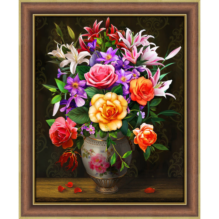 Diamond Painting Kit - ROSES AND LILACS 40X50 CM AZ-1744