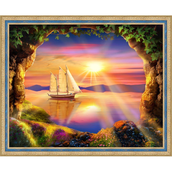 Diamond Painting Kit - SHIP AT DAWN 50X40 CM AZ-1765