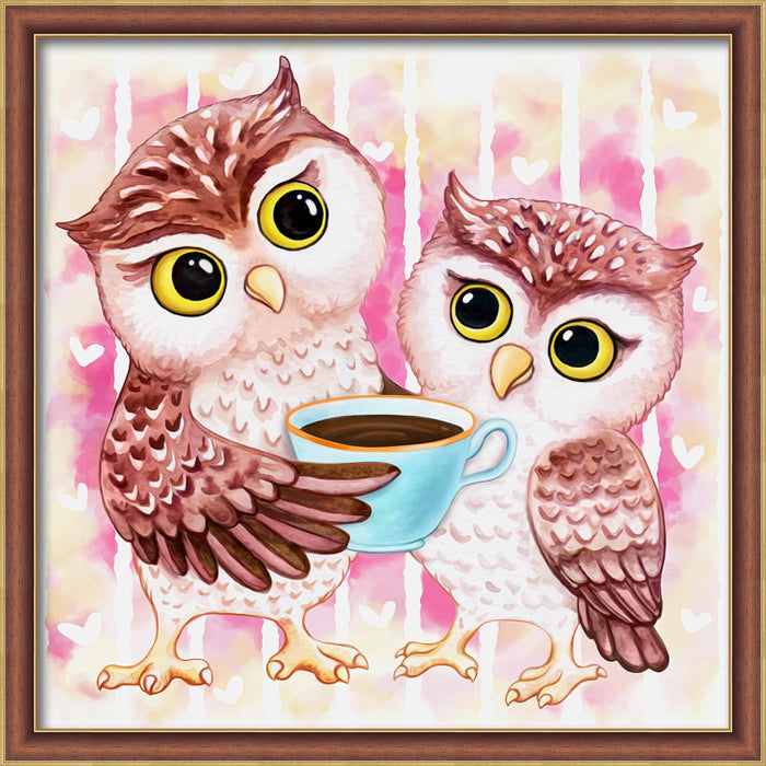 Diamond Painting Kit - OWLETS AND HOT CHOCOLATE 25X25 CM AZ-1796