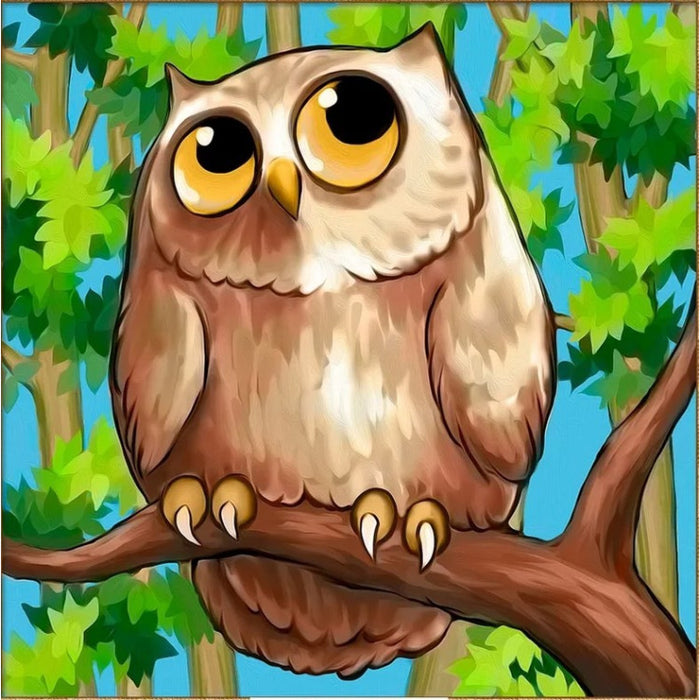 Diamond Painting Kit - OWL ON A BRANCH 25*25 CM AZ-1861