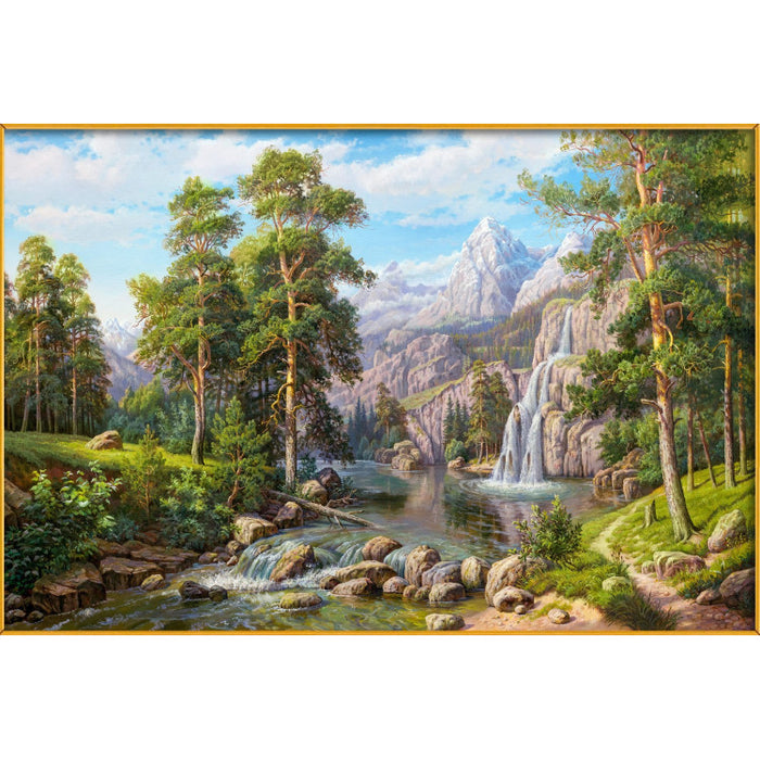 Diamond Painting Kit - LANDSCAPE WITH WATERFALL 60*40 CM AZ-1910