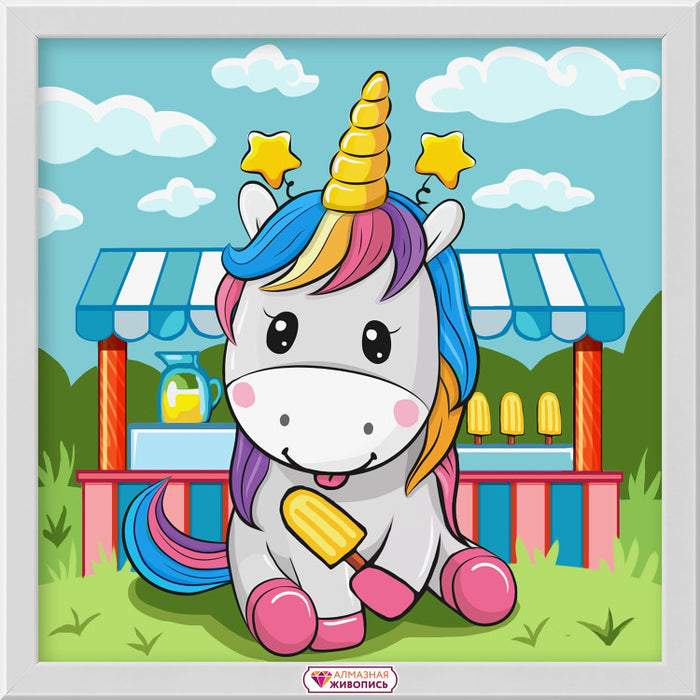 Diamond Painting Kit - UNICORN AT THE FAIR 20*20 CM AZ-1949