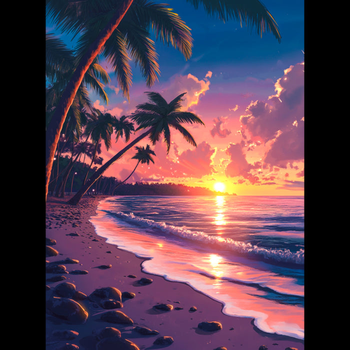 DIAMOND PAINTING WITH SUBFRAME SUNSET AT SEA 30X40 CM VA833