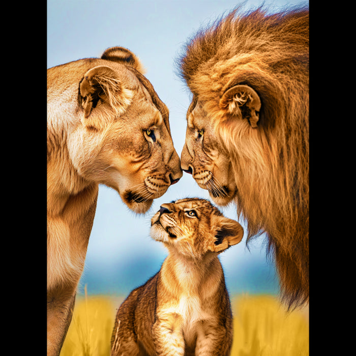 DIAMOND PAINTING KIT WITH SUBFRAME "LION FAMILY" 30X40 CM VA856