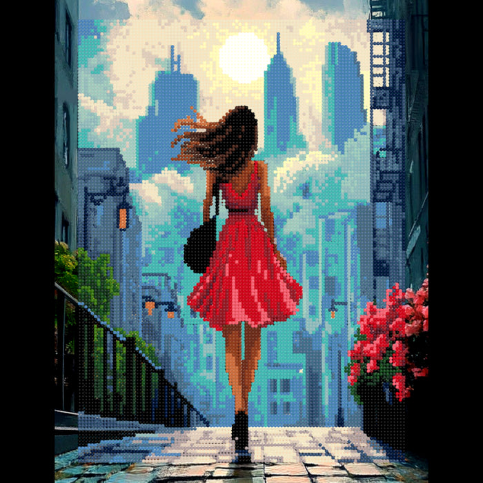 DIAMOND PAINTING KIT WITH SUBFRAME "MIDDAY IN NEW YORK" 30X40 CM VA860