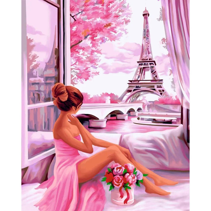 DIAMOND PAINTING WITH SUBFRAME "PINK DAWN" 40*50 CM DP055