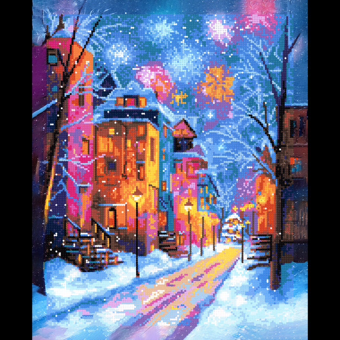 DIAMOND PAINTING WITH SUBFRAME "WINTER CITY" 40X50 CM DP430