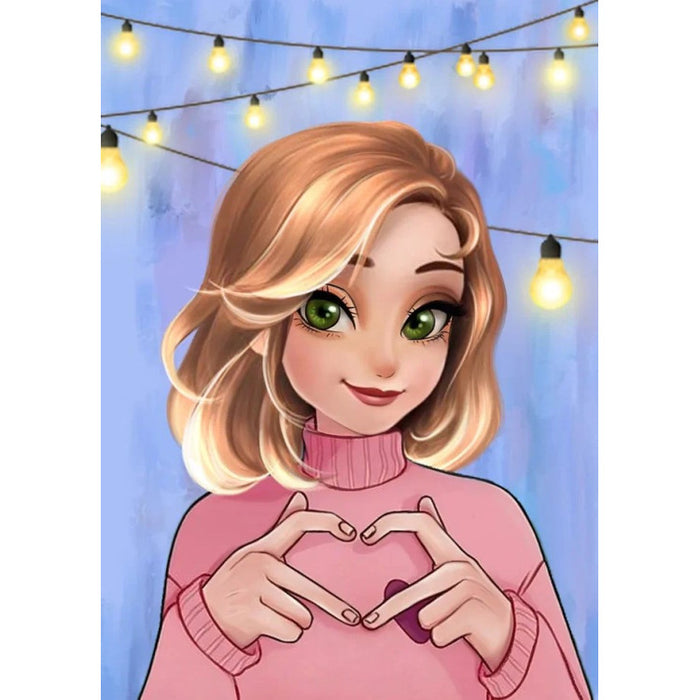 DIAMOND PAINTING WITH SUBFRAME "LOVELY GIRL" 30X40 CM VAC003