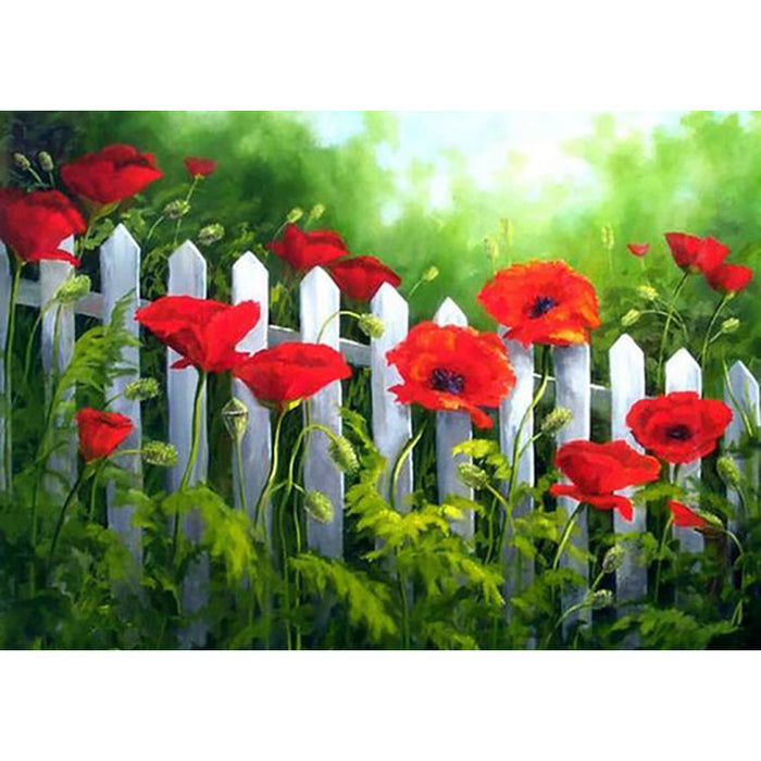 Diamond Painting Kit - GARDEN POPPIES 38*27 CM WD008