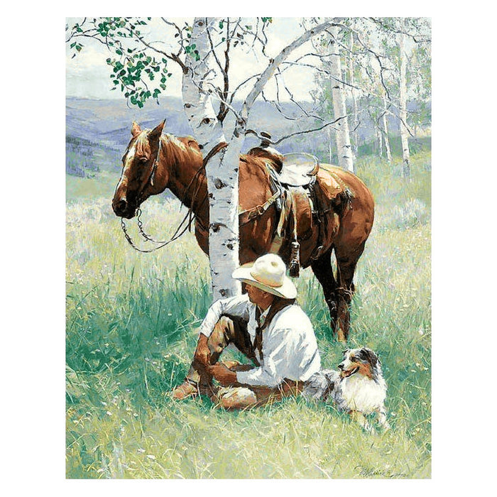 Diamond Painting Kit - HUNTER AT REST 38*48 CM WD159