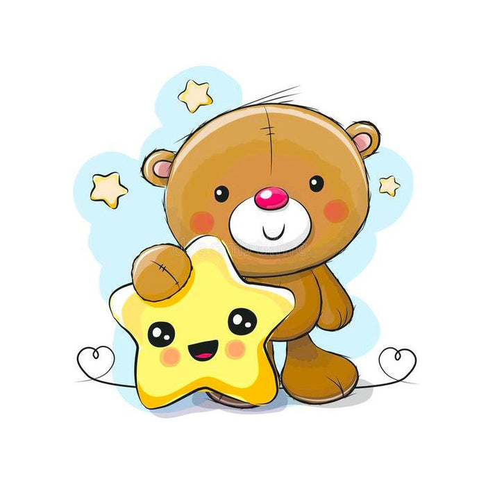 Diamond Painting Kit - LITTLE BEAR WITH STAR 20*20 CM WD2355