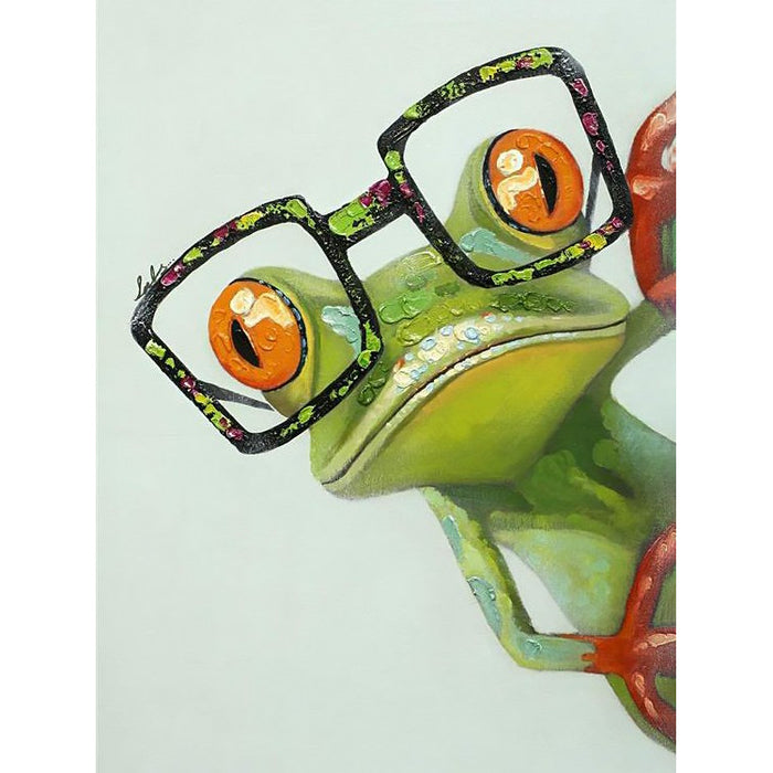 Diamond Painting Kit - FROG WITH GLASSES 15*20 CM WD2362 (D)
