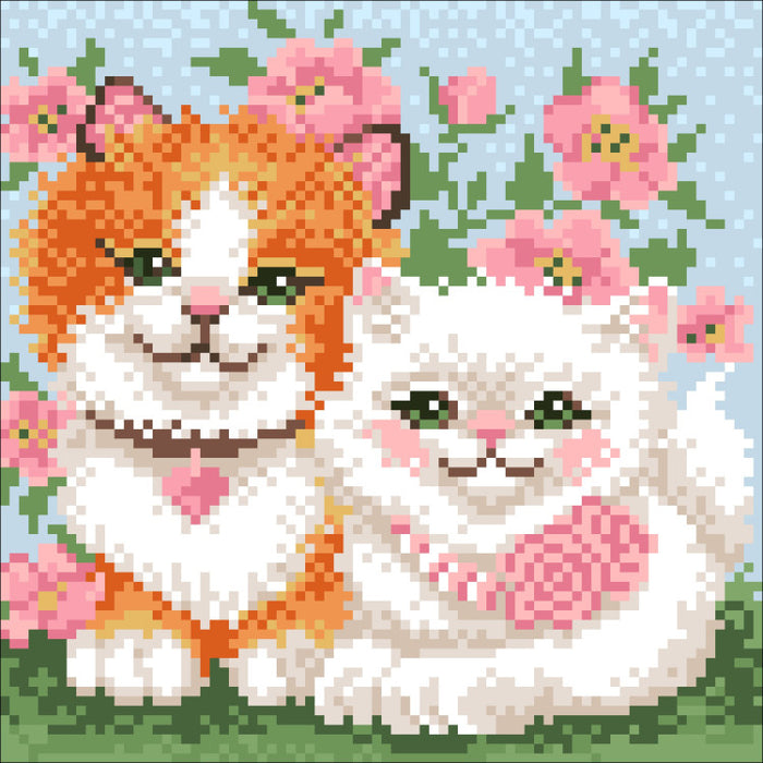Diamond Painting Kit - KITTENS IN LOVE 20*20 CM WD2382