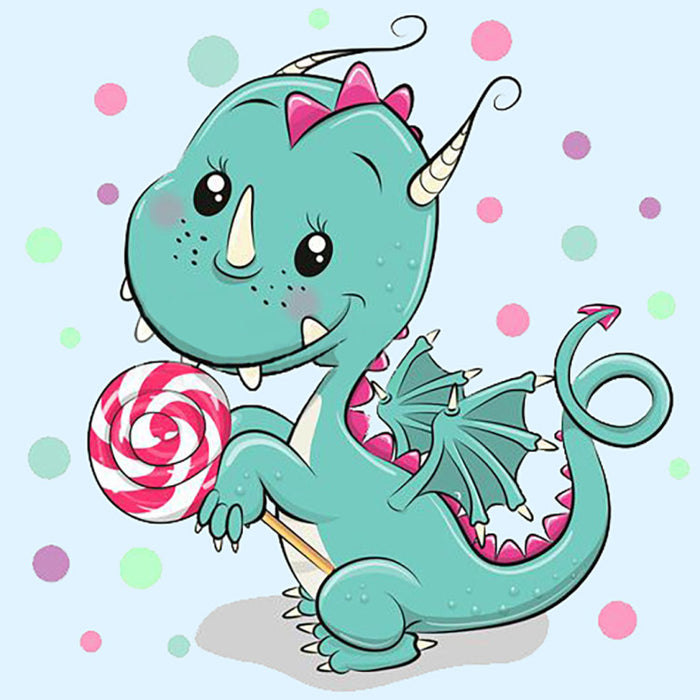 Diamond Painting Kit - DRAGON WITH CANDY 20*20 CM WD2471