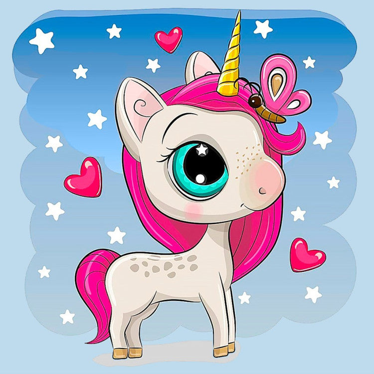 Diamond Painting Kit - UNICORN IN LOVE 20*20 CM WD2530
