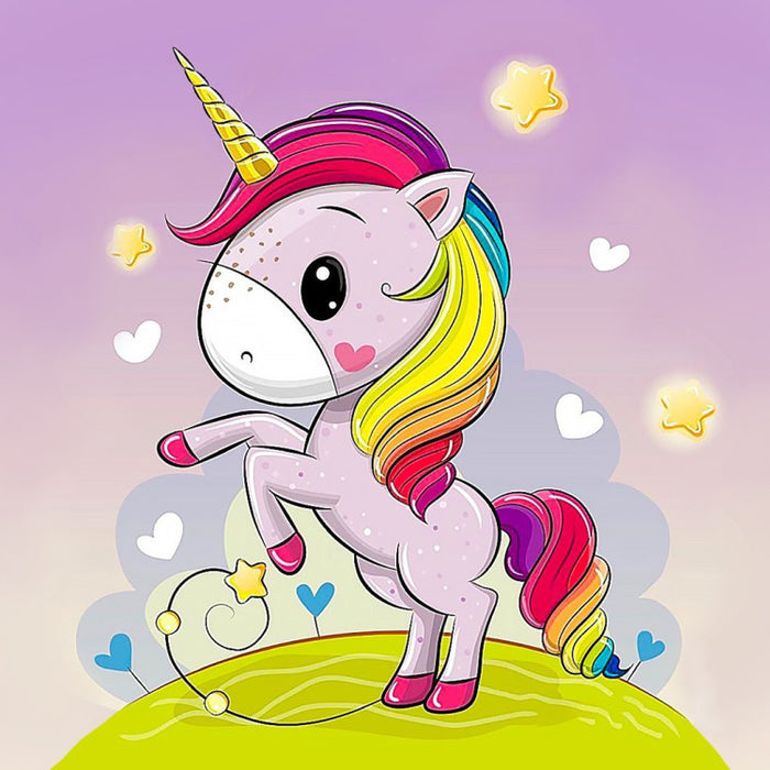 Diamond Painting Kit - PLAYFUL UNICORN 20*20 CM WD2531
