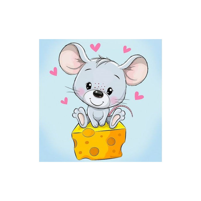 Diamond Painting Kit - MOUSE AND CHEESE 20*20 CM WD2534
