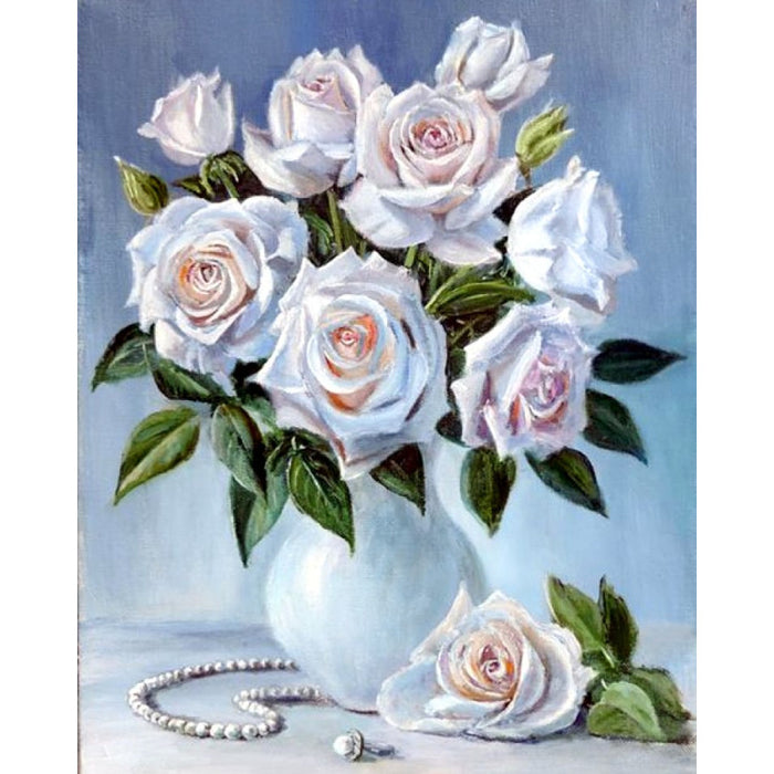 Diamond Painting Kit - BOUQUET OF WHITE ROSES 40*50 CM WD2617