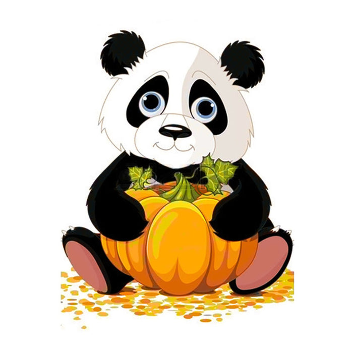 Diamond Painting Kit - PANDA WITH PUMPKIN 20 _ 30 CM WD318