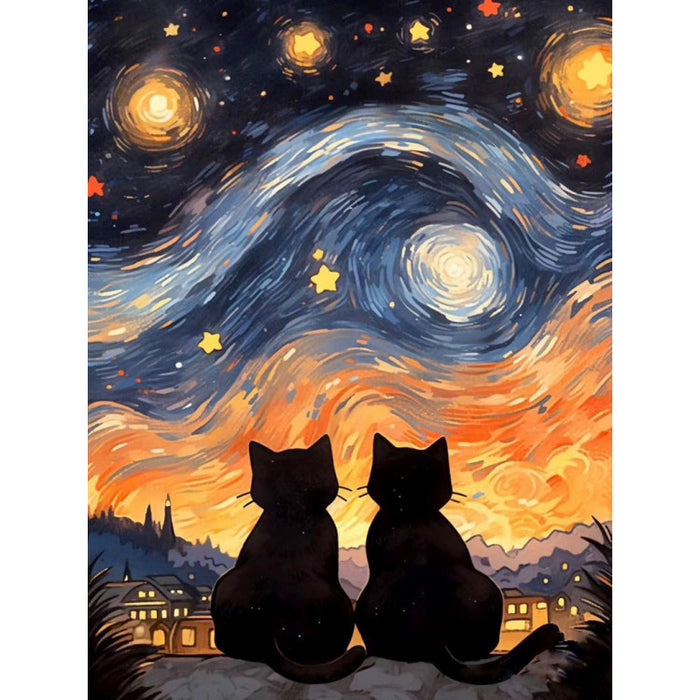 Diamond Painting Kit - "CAT ROMANCE" 30X40 CM WD3208