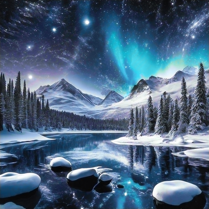Diamond Painting Kit - "MAGICAL NORTHERN LIGHTS" 40X40 CM WD3205