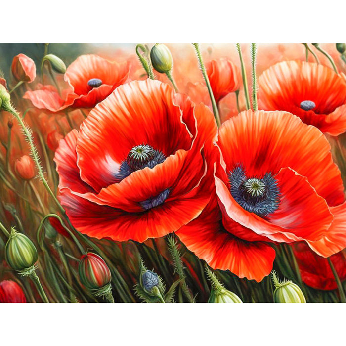 Diamond Painting Kit - "POPPIES" 40X30 CM WD3204