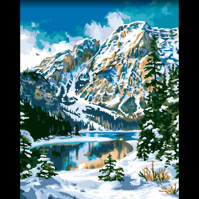 DIAMOND PAINTING WITH SUBFRAME 40X50 CM WINTER IN THE MOUNTAINS DP406