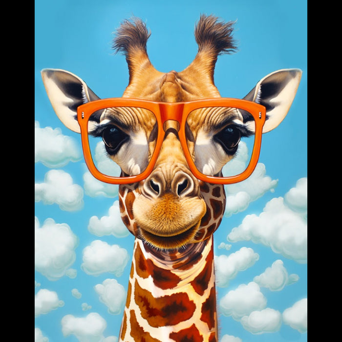 DIAMOND PAINTING WITH SUBFRAME GIRAFFE WITH GLASSES 30X40 CM VA821