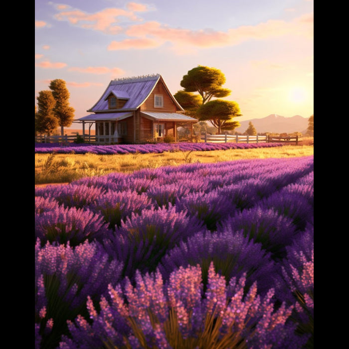 DIAMOND PAINTING WITH SUBFRAME LAVENDER FIELD 30X40 CM VA824