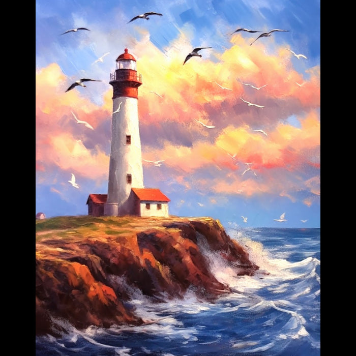 DIAMOND PAINTING WITH SUBFRAME LIGHTHOUSE 30X40 CM VA817