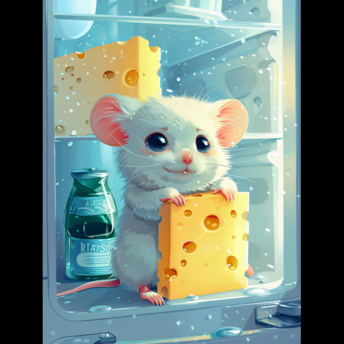 DIAMOND PAINTING WITH SUBFRAME MOUSE WITH CHEESE 30X40 CM VA830