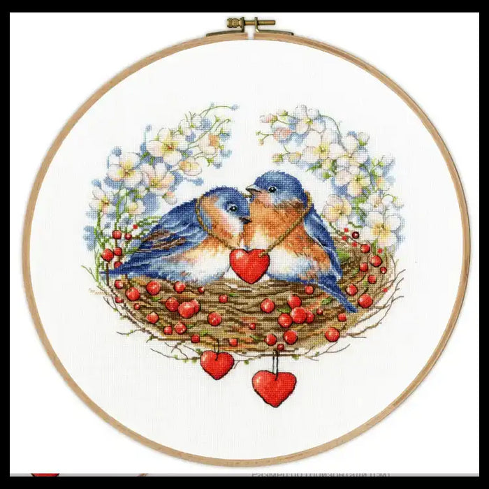 EMBROIDERY KIT BIRDS IN THE NEST 30X30 CM S/RS024