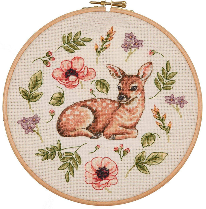 Fawn Cross Stitch Kit from The Anchor Linen Meadow Collection ALXE001 , Deer Kit Anchor Cross Stitch Kits - HobbyJobby