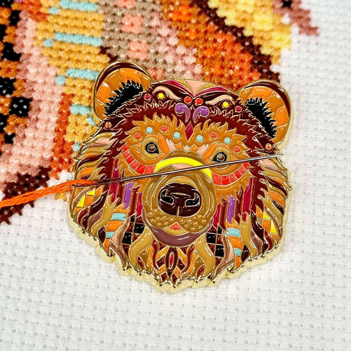 Mandala Bear Needle Minder for Cross Stitch & Embroidery