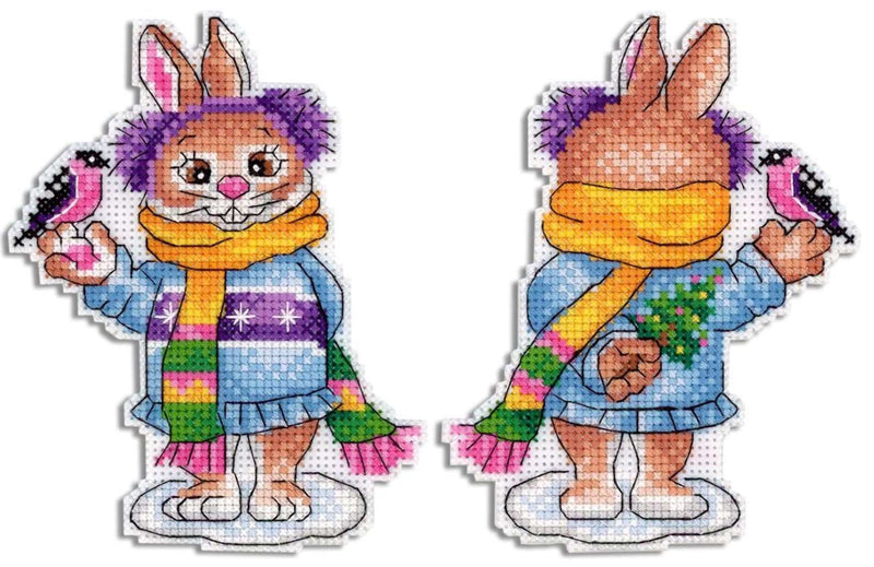 Kit de point de croix MP Studia - Lapin avec un oiseau, SR-858