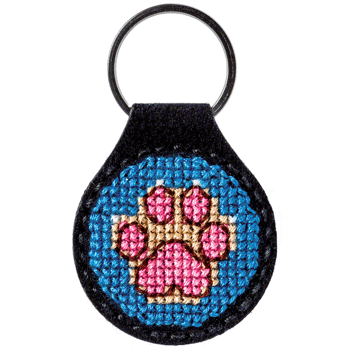 Key Chain Needlecraft Kit - Cross Stitch Kit on Leather Wonderland Crafts Key-Chain Kit - HobbyJobby