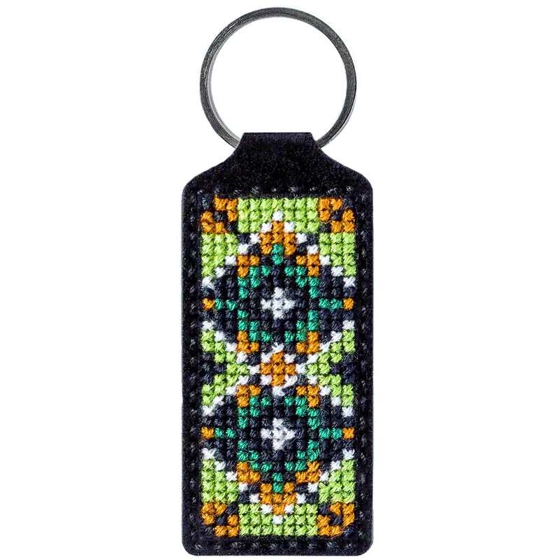 Key Chain Needlecraft Kit - Cross Stitch Kit on Leather Wonderland Crafts Key-Chain Kit - HobbyJobby