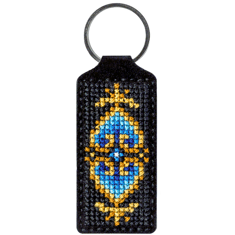 Key Chain Needlecraft Kit - Cross Stitch Kit on Leather Wonderland Crafts Key-Chain Kit - HobbyJobby