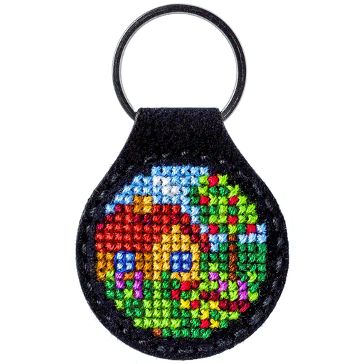 Key Chain Needlecraft Kit - Cross Stitch Kit on Leather Wonderland Crafts Key-Chain Kit - HobbyJobby
