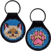Key Chain Needlecraft Kit - Cross Stitch Kit on Leather Wonderland Crafts Key-Chain Kit - HobbyJobby