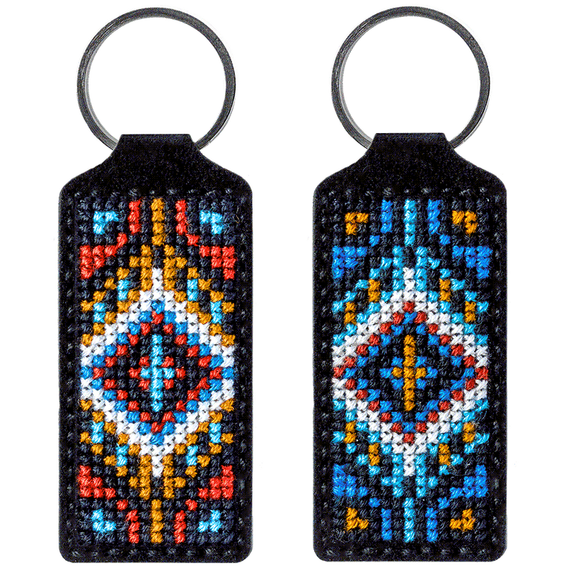 Key Chain Needlecraft Kit - Cross Stitch Kit on Leather Wonderland Crafts Key-Chain Kit - HobbyJobby