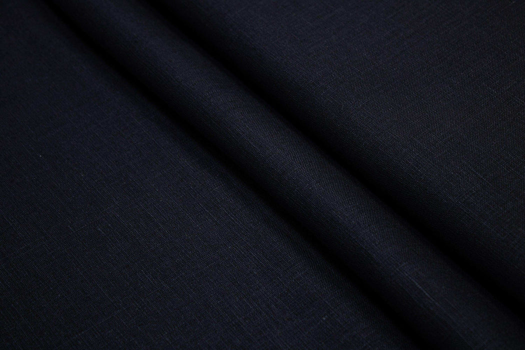 Luca-S Natural Pure 100% Linen Soft Fabric Black Color Luca-S Linen Fabrics - HobbyJobby