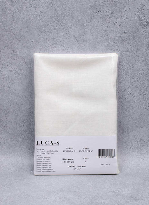 Luca-S Natural Pure 100% Linen Soft Fabric White Color Luca-S Linen Fabrics - HobbyJobby