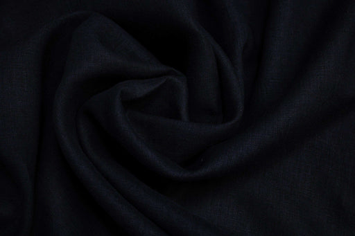 Luca-S Natural Pure 100% Linen Wrinkled Fabric Black Color Luca-S Linen Fabrics - HobbyJobby